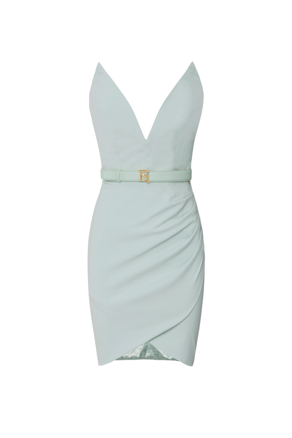 Miniabito in tessuto tecnico con corpetto a bustier - Elisabetta Franchi® Outlet