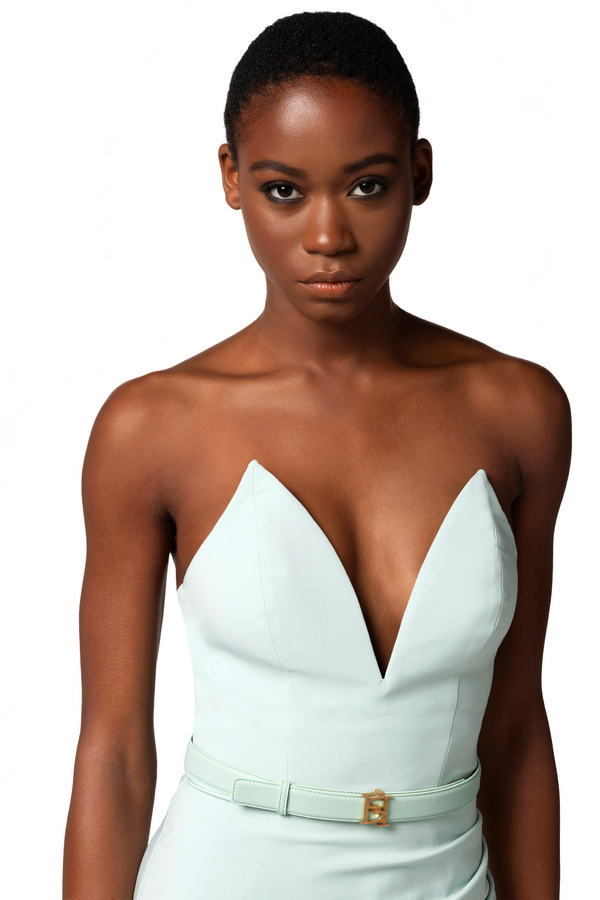 Miniabito in tessuto tecnico con corpetto a bustier - Elisabetta Franchi® Outlet