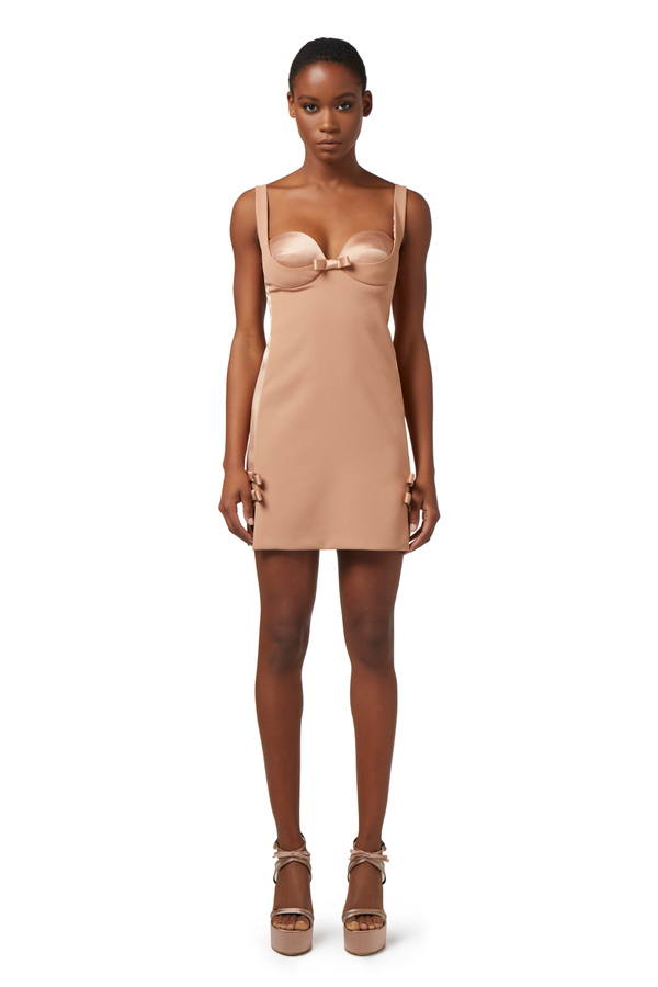 Mini-dress in crêpe fabric with bows - Elisabetta Franchi® Outlet