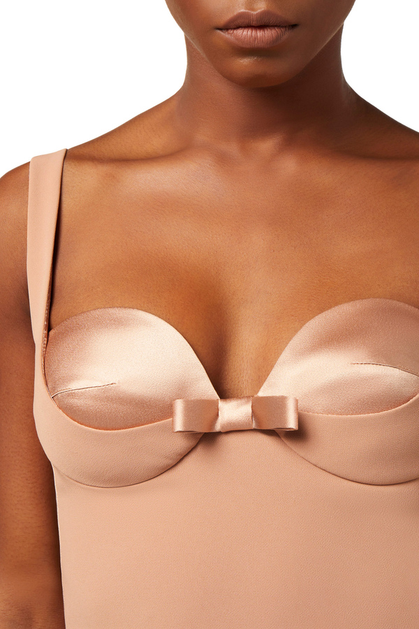Mini-dress in crêpe fabric with bows - Elisabetta Franchi® Outlet