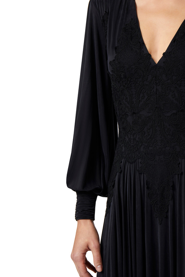 Red Carpet-Kleid aus Jersey mit Spitzeneinsätzen - Elisabetta Franchi® Outlet