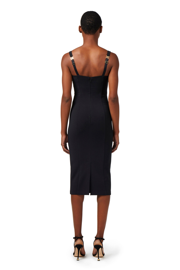 Midi dress in crêpe fabric with bows - Elisabetta Franchi® Outlet