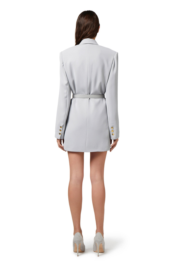 Robe-manteau in crêpe con cintura - Elisabetta Franchi® Outlet
