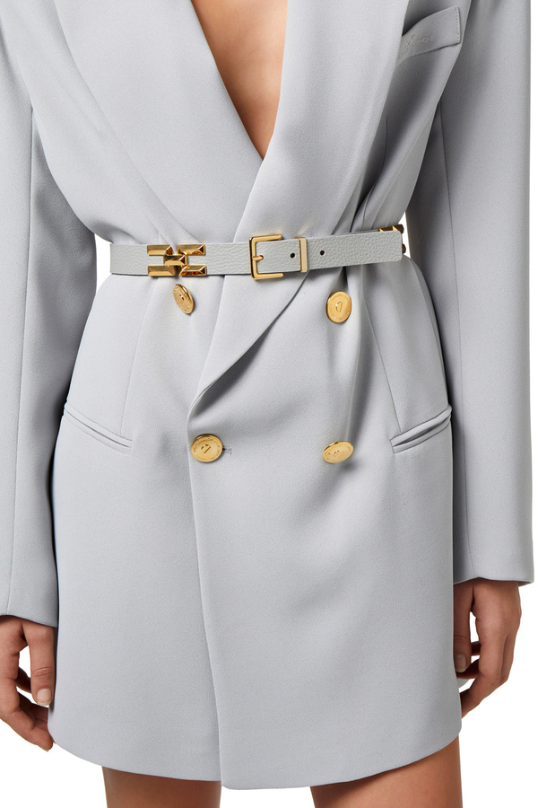 Robe-manteau in crêpe con cintura - Elisabetta Franchi® Outlet