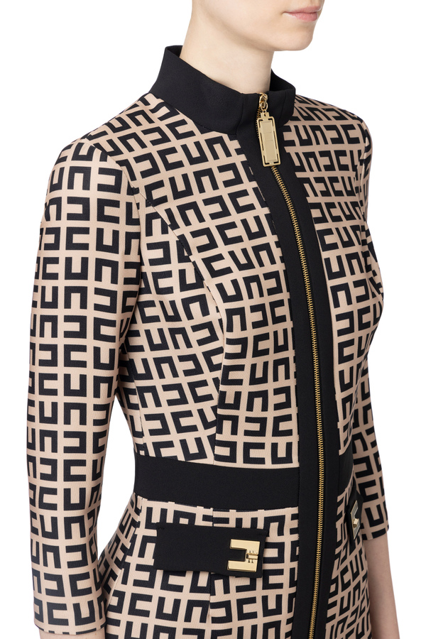 Mini-robe imprimée à motif labyrinthe - Elisabetta Franchi® Outlet