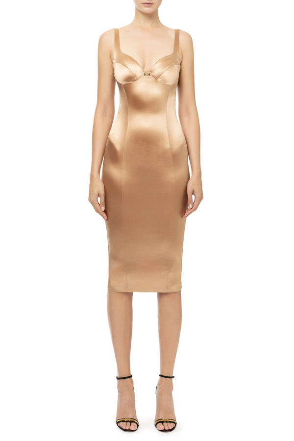 Calf-length sheath dress with cups - Elisabetta Franchi® Outlet