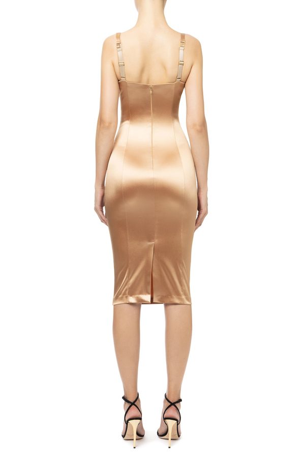 Calf-length sheath dress with cups - Elisabetta Franchi® Outlet