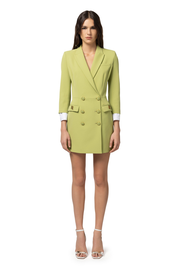 Coat dress in stretch crêpe fabric - Elisabetta Franchi® Outlet