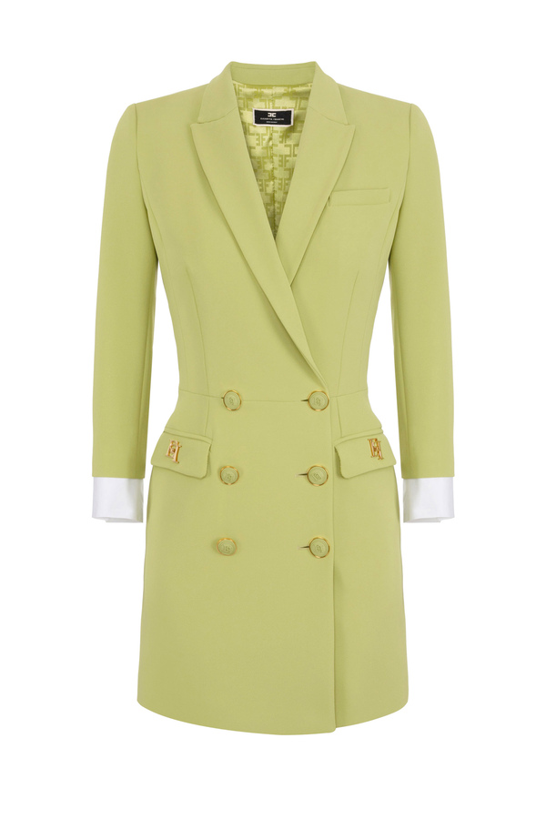 Coat dress in stretch crêpe fabric - Elisabetta Franchi® Outlet