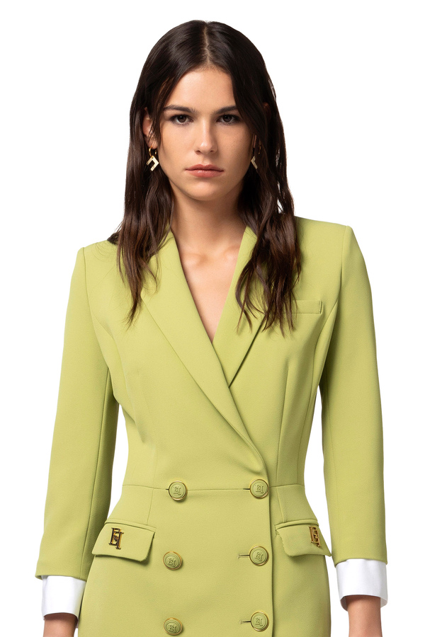 Coat dress in stretch crêpe fabric - Elisabetta Franchi® Outlet