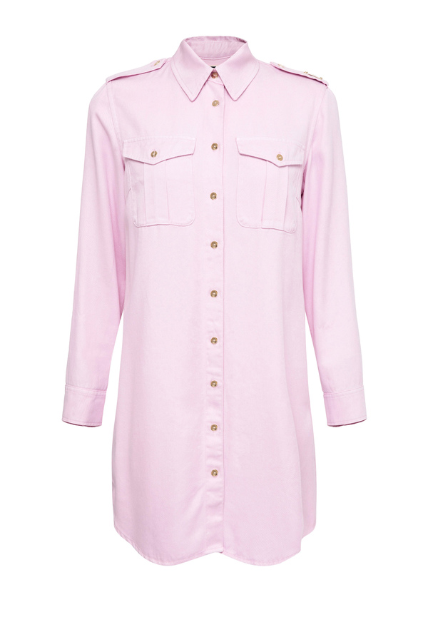 Elisabetta Franchi mini blouse in denim - Elisabetta Franchi® Outlet