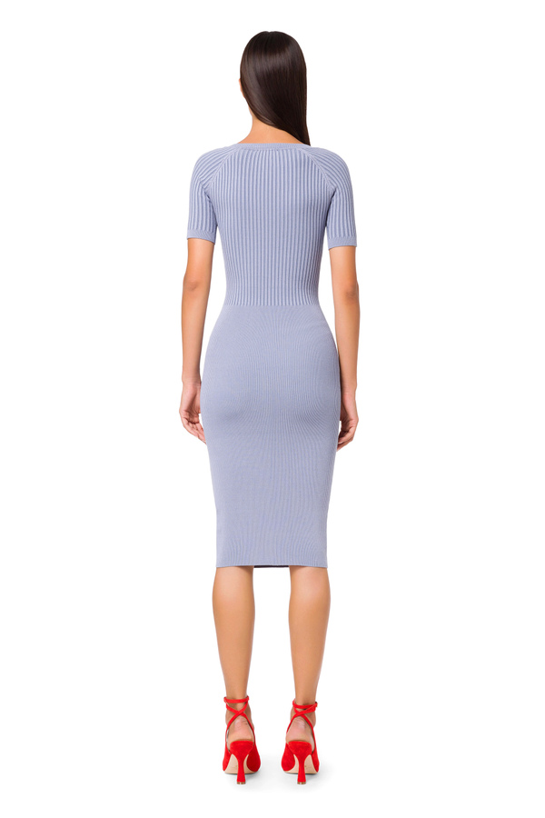 Short-sleeved knit pencil dress - Elisabetta Franchi® Outlet