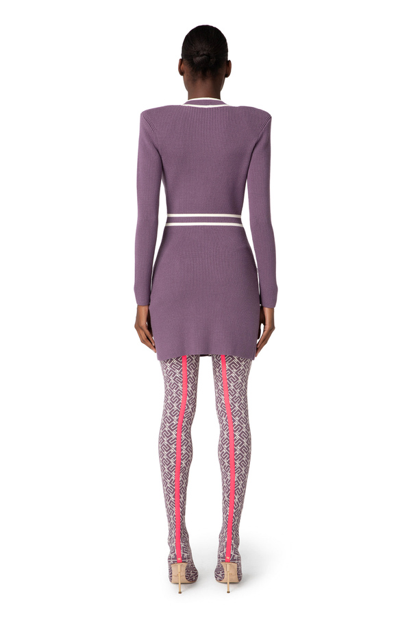 Knit coat dress with logoed horsebits - Elisabetta Franchi® Outlet