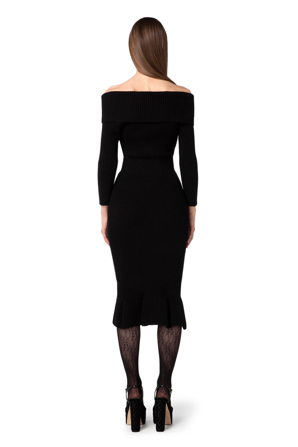 Abito in maglia con gonna godet - Elisabetta Franchi® Outlet