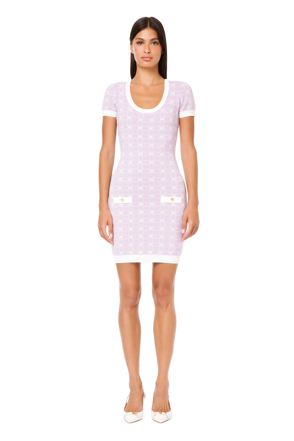 Two-tone print mini dress - Elisabetta Franchi® Outlet
