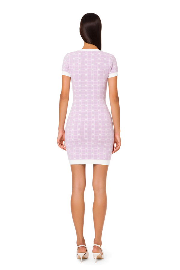 Two-tone print mini dress - Elisabetta Franchi® Outlet