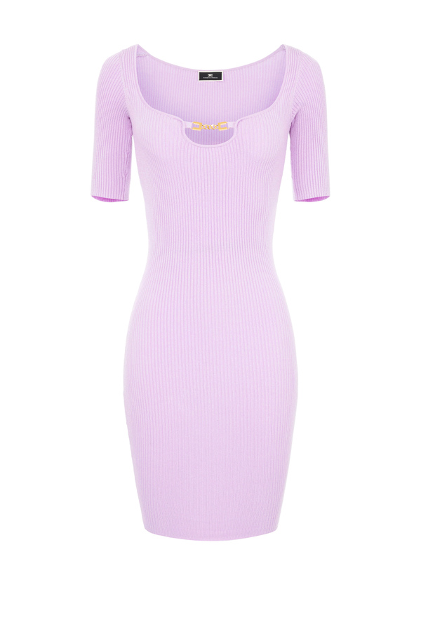 Mini vestido de punto con corchete - Elisabetta Franchi® Outlet