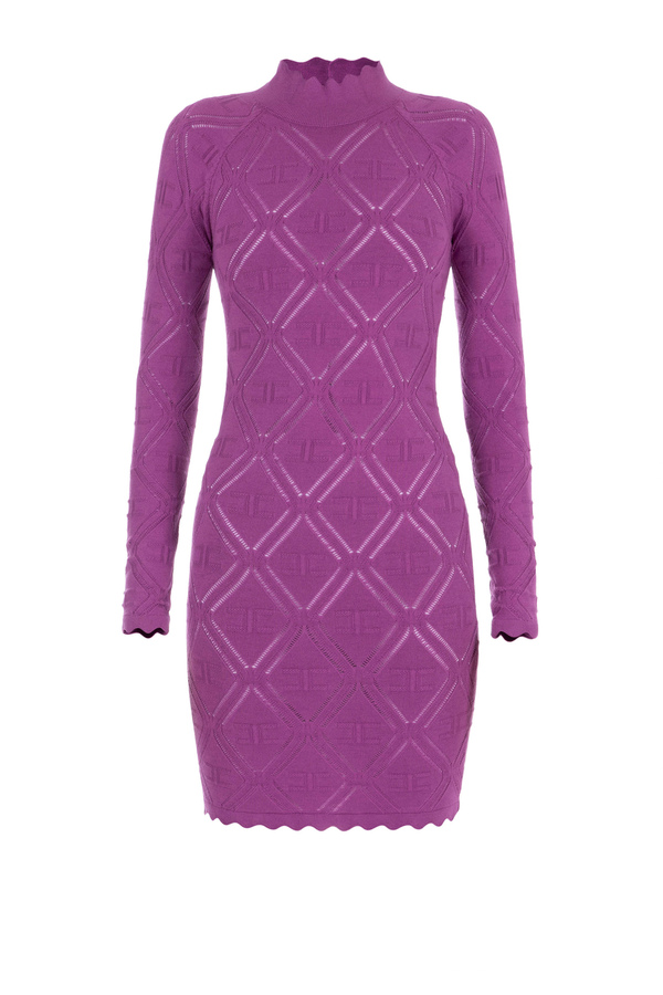 Viscose mini-dress with diamond pattern - Elisabetta Franchi® Outlet