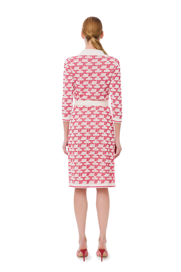 Monogram lettering dress with sash - Elisabetta Franchi® Outlet