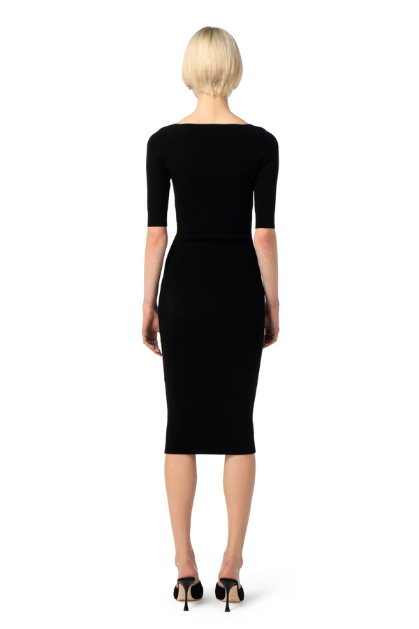 Robe midi en laine avec bouffette en strass Elisabetta Franchi Outlet