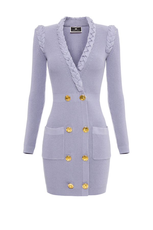Elisabetta Franchi robe manteau dress in knit fabric - Elisabetta Franchi® Outlet