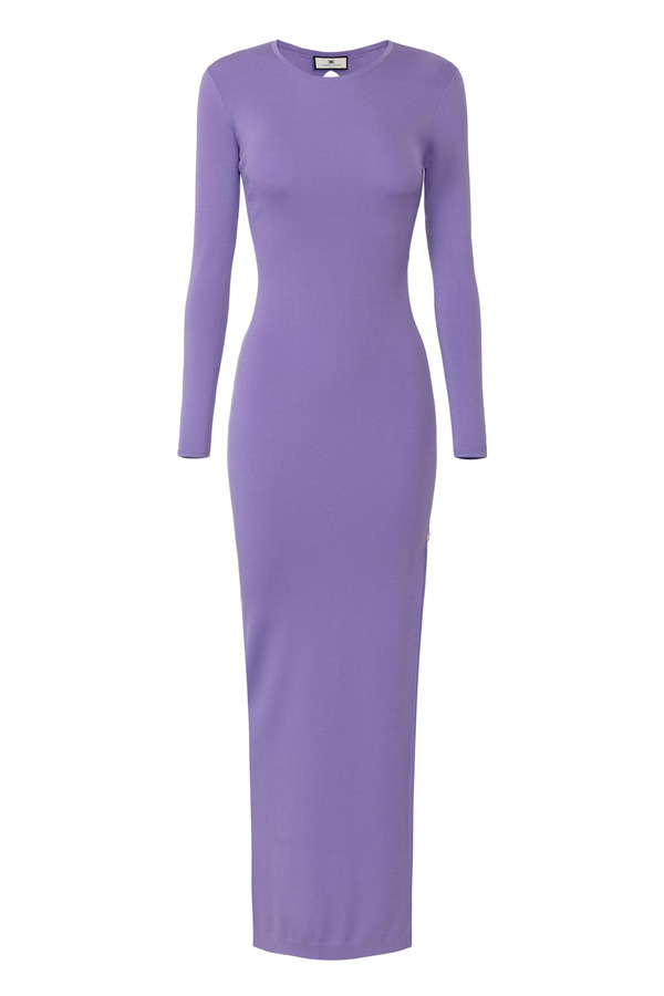 Red carpet dress in rayon with criss-cross pattern - Elisabetta Franchi® Outlet
