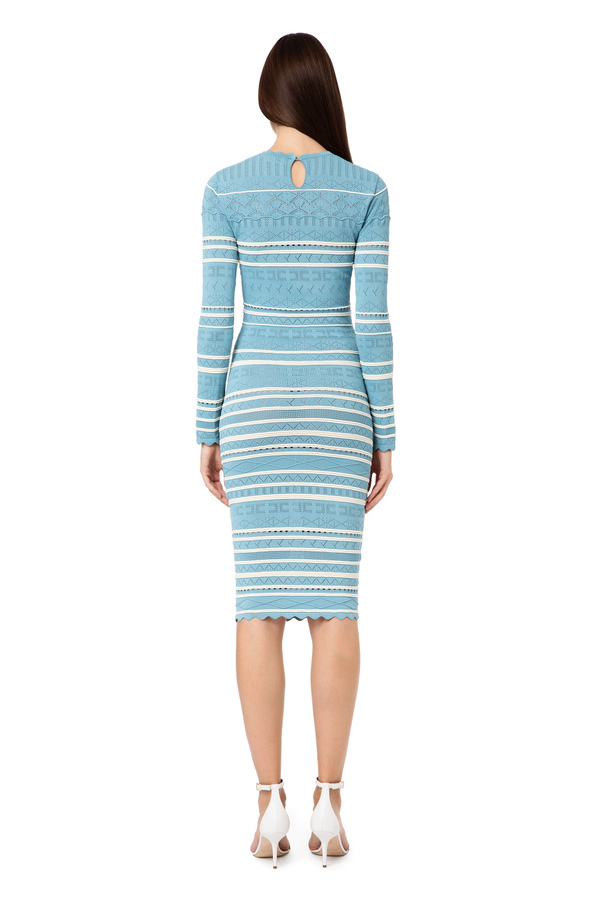 Midi-Kleid in Crochet-Optik - Elisabetta Franchi® Outlet
