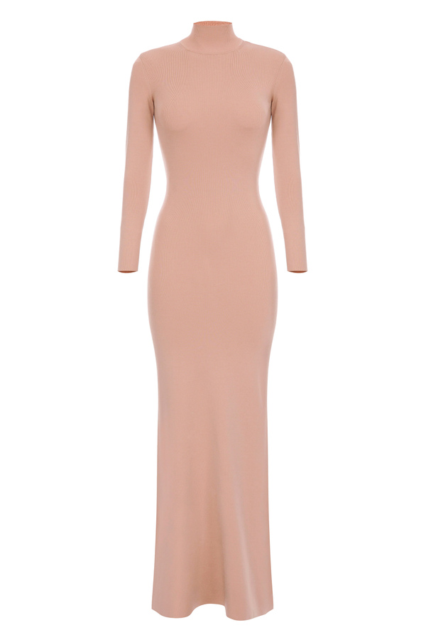 Red Carpet dress in viscose fabric with wide open neckline on the back - Elisabetta Franchi® Outlet