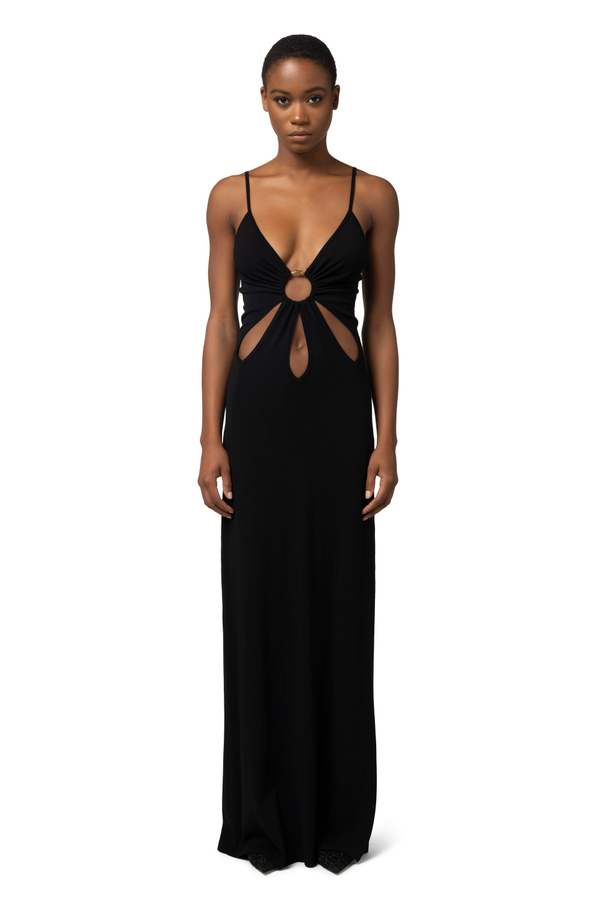 Red Carpet Kleid aus Viskose mit Ring - Elisabetta Franchi® Outlet
