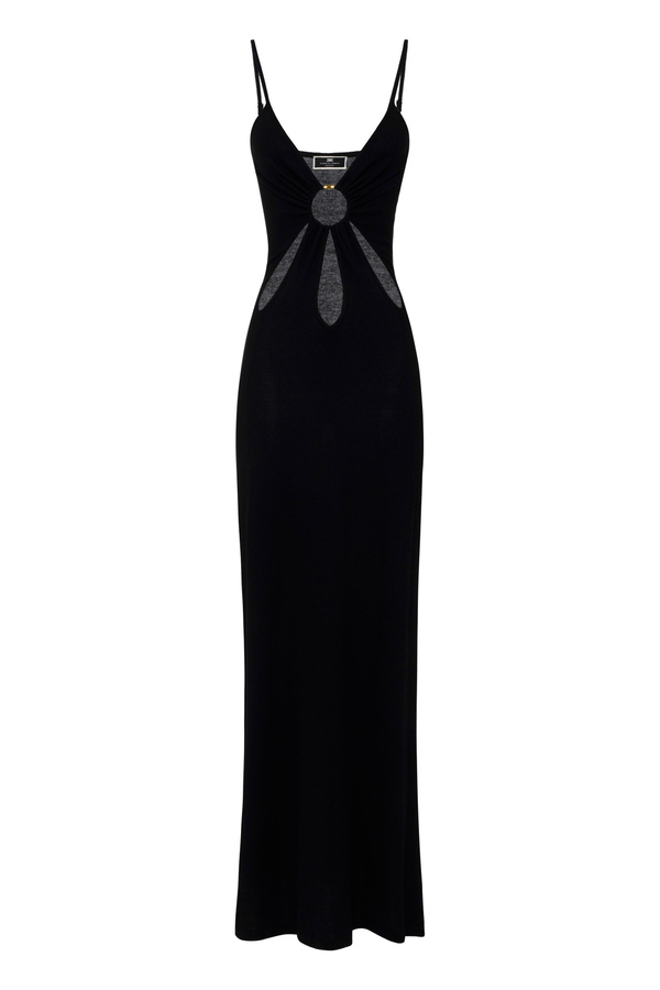Red Carpet Kleid aus Viskose mit Ring - Elisabetta Franchi® Outlet