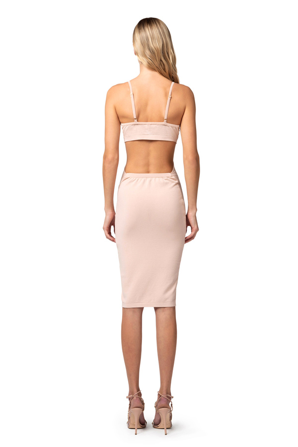 Viscose midi dress with ring - Elisabetta Franchi® Outlet