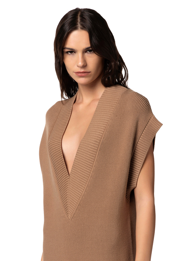 Viscose boxy mini-dress with straps on pockets - Elisabetta Franchi® Outlet