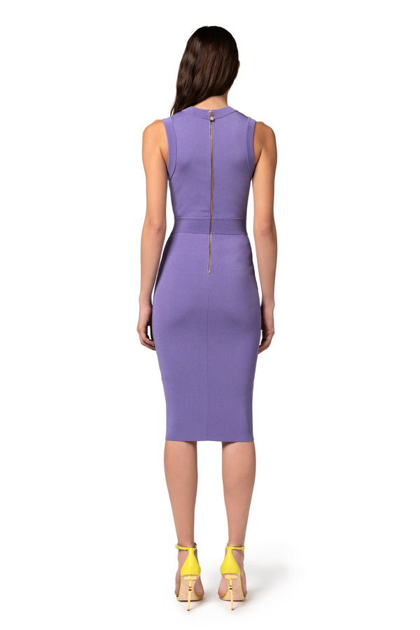 Viscose midi-dress with cufflink buttons - Elisabetta Franchi® Outlet