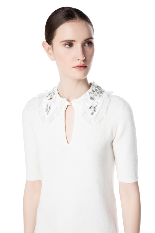 Mini dress with collar and bow - Elisabetta Franchi® Outlet