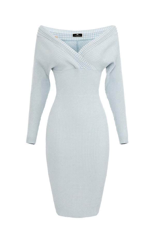Net stitch calf-length dress - Elisabetta Franchi® Outlet