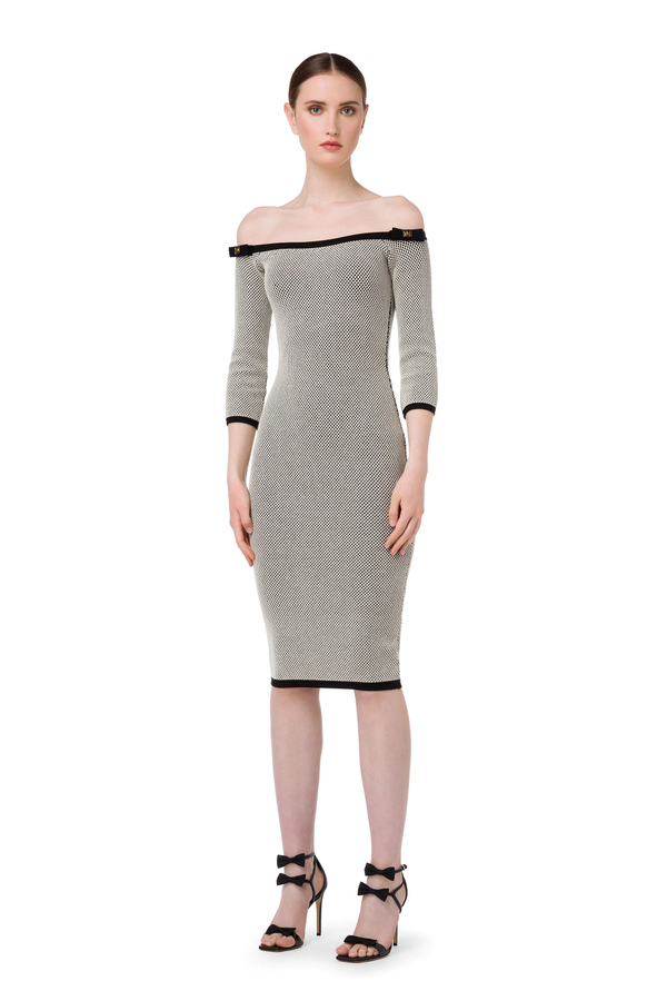 Elisabetta Franchi calf-length sheath dress with side bows - Elisabetta Franchi® Outlet