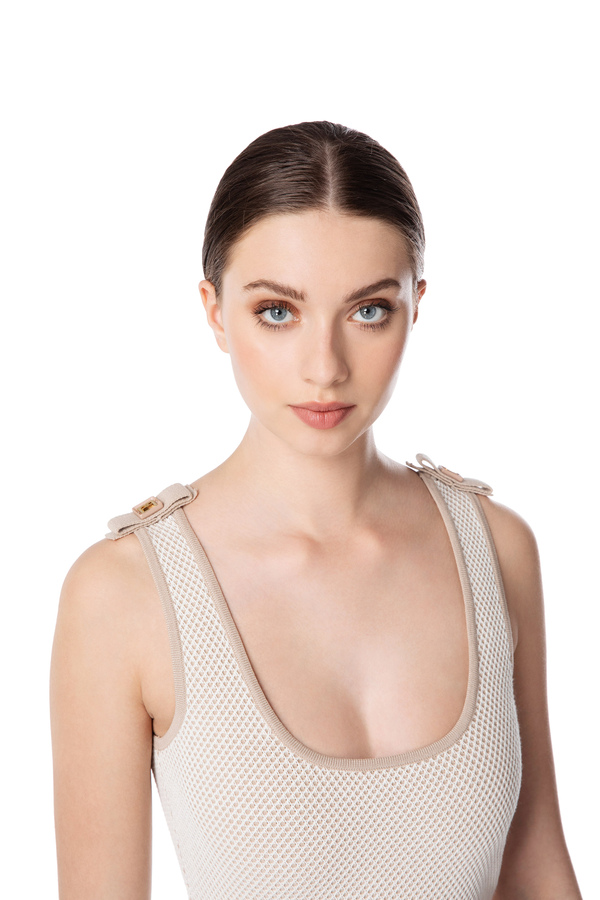 Elisabetta Franchi two-color sleeveless sheath dress - Elisabetta Franchi® Outlet