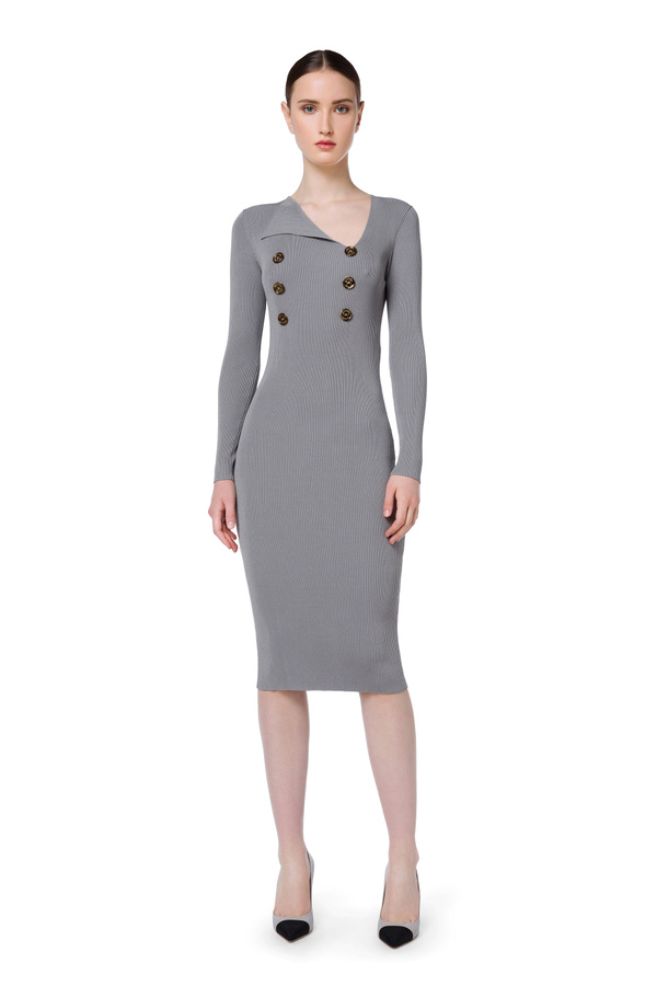 Elisabetta Franchi dress in tight-fitting knit fabric - Elisabetta Franchi® Outlet