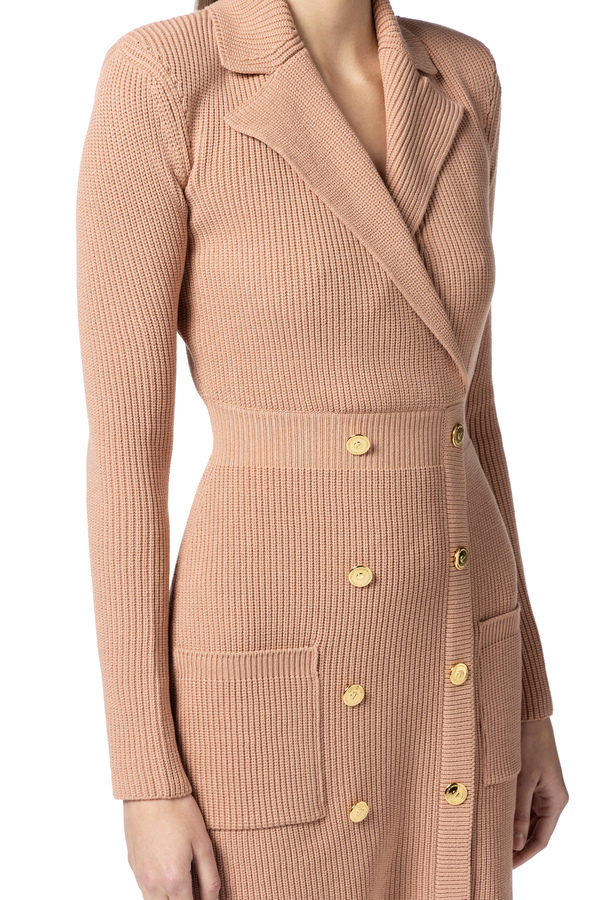 Knit coat dress with pockets - Elisabetta Franchi® Outlet