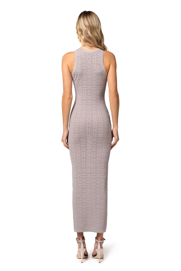 Openwork knit viscose long dress - Elisabetta Franchi® Outlet