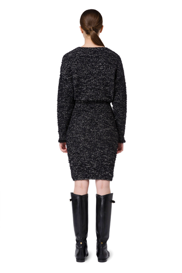 Kleid aus Tweed mit Maxirüschen - Elisabetta Franchi® Outlet