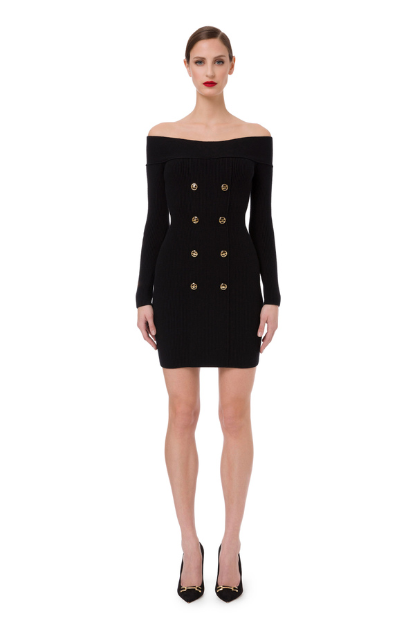 Coat dress with bandeau neckline - Elisabetta Franchi® Outlet