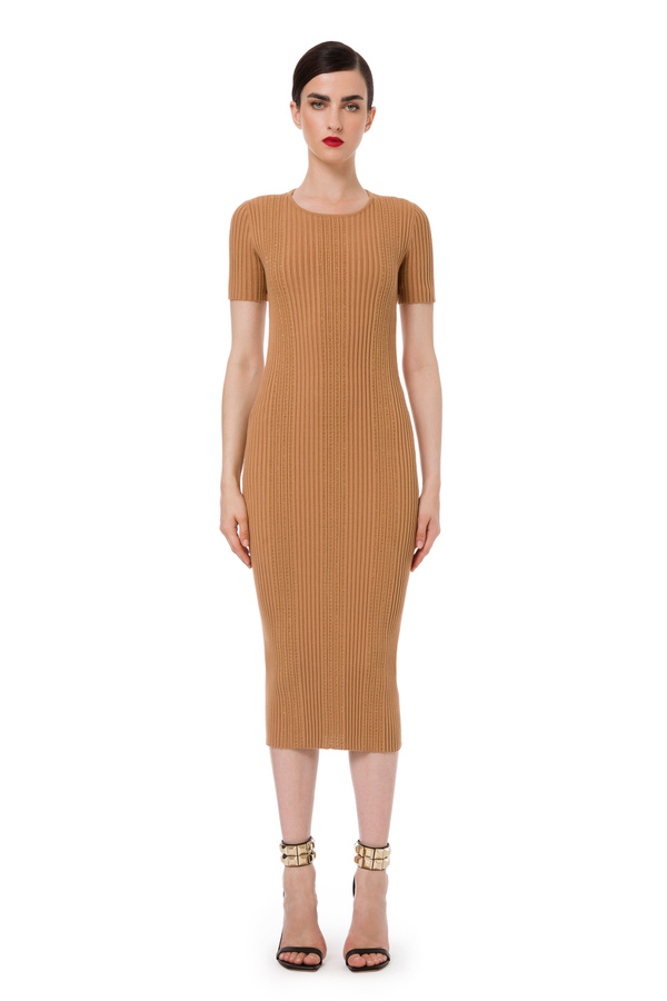 Knit sheath dress with cut-out neckline - Elisabetta Franchi® Outlet