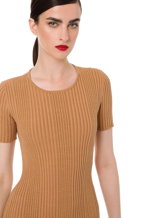 Knit sheath dress with cut-out neckline - Elisabetta Franchi® Outlet