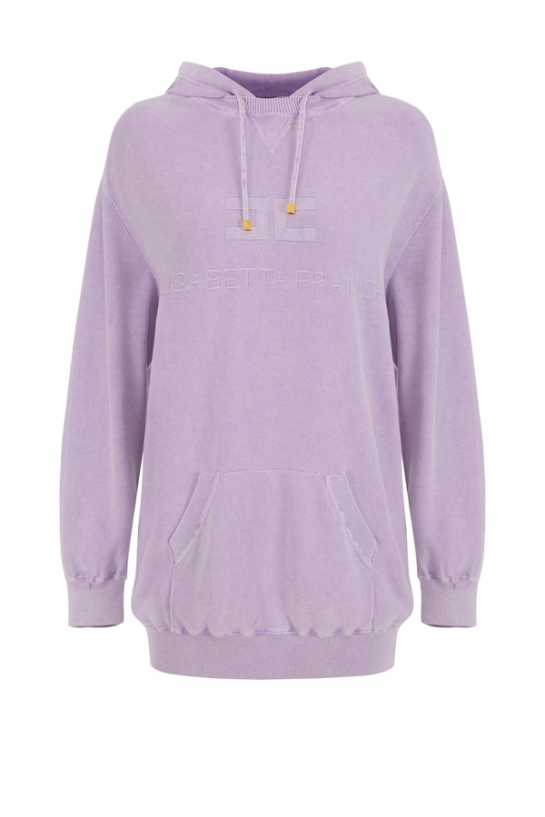 Cotton stone wash sweatshirt dress - Elisabetta Franchi® Outlet