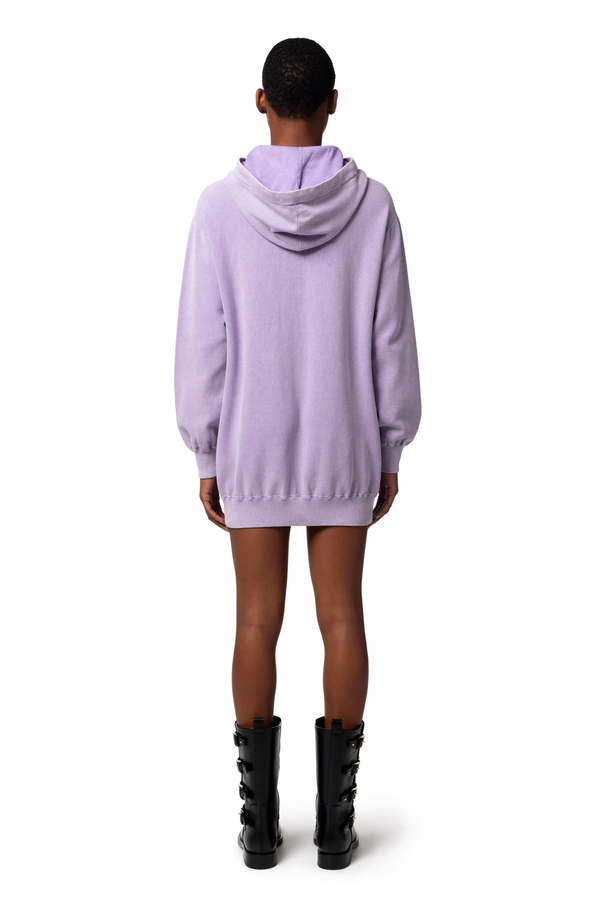 Cotton stone wash sweatshirt dress - Elisabetta Franchi® Outlet