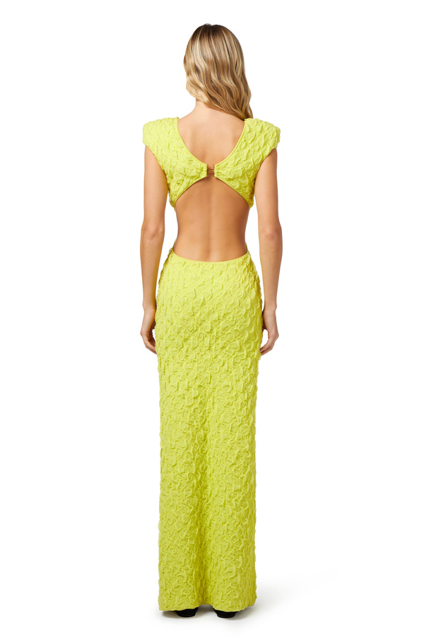 Red carpet dress in embossed viscose - Elisabetta Franchi® Outlet