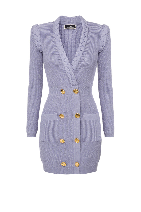 Elisabetta Franchi robe manteau dress with braid motif - Elisabetta Franchi® Outlet