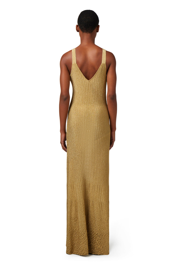 Red carpet dress in metallic viscose - Elisabetta Franchi® Outlet