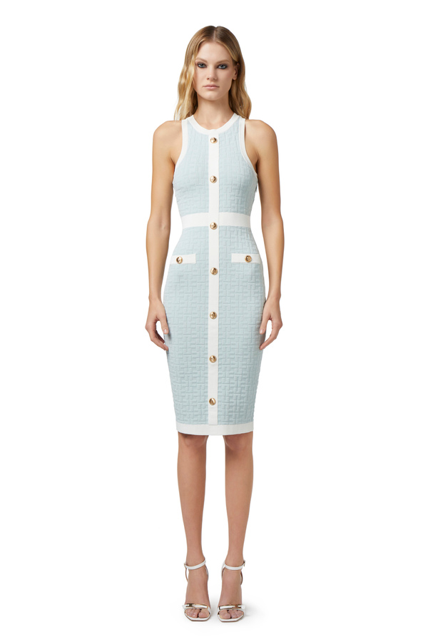 Robe midi en viscose gaufrée - Elisabetta Franchi® Outlet
